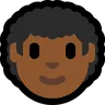 Man: Medium-Dark Skin Tone, Curly Hair Emoji 👨🏾‍🦱 image - Microsoft Windows 10 Segoe UI Emoji style