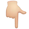Backhand Index Pointing Down: Light Skin Tone Emoji 👇🏻 image - WhatsApp style