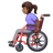 Woman In Manual Wheelchair: Medium-Dark Skin Tone