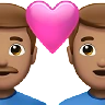Couple With Heart: Man, Man, Medium Skin Tone Emoji 👨🏽‍❤️‍👨🏽 image - Apple style