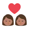 Kiss: Woman, Woman, Medium Skin Tone Emoji 👩🏽‍❤️‍💋‍👩🏽 image - Tossface style