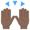 Raising Hands: Dark Skin Tone Emoji 🙌🏿 image - EmojiTwo style