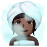 Woman In Steamy Room: Dark Skin Tone Emoji 🧖🏿‍♀️ image - Samsung style