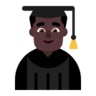 Man Student: Dark Skin Tone Emoji 👨🏿‍🎓 image - Microsoft Classic 2D style