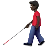 Man With White Cane: Dark Skin Tone Emoji 👨🏿‍🦯 image - Apple style