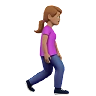 Woman Walking Facing Right: Medium Skin Tone Emoji 🚶🏽‍♀️‍➡️ image - Apple style