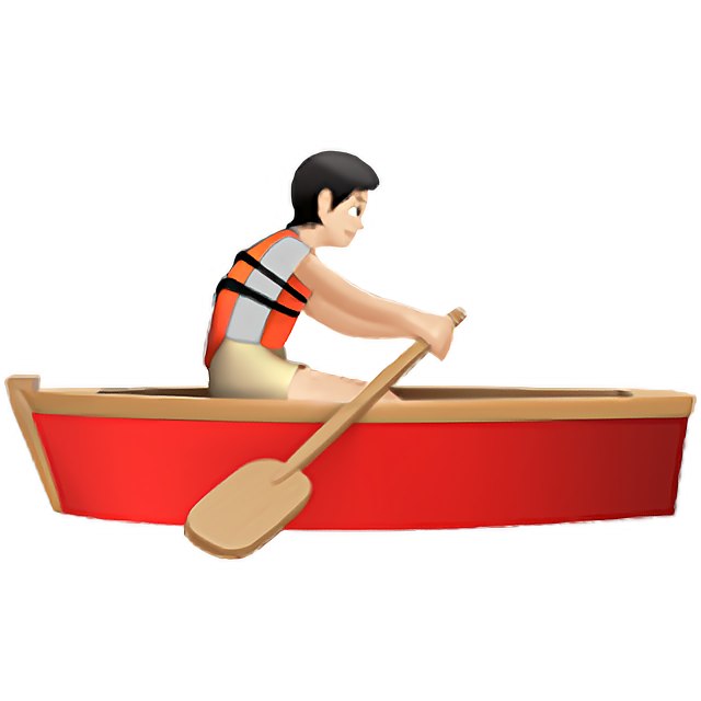 Person Rowing Boat: Light Skin Tone