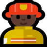 Man Firefighter: Dark Skin Tone Emoji 👨🏿‍🚒 image - Microsoft Windows 10 Segoe UI Emoji style