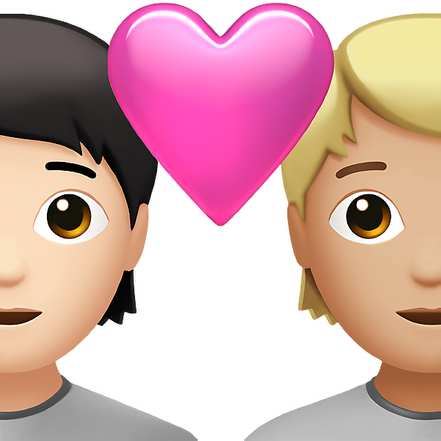 Couple With Heart: Person, Person, Light Skin Tone, Medium-Light Skin Tone