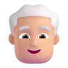 Man: Medium-Light Skin Tone, White Hair Emoji 👨🏼‍🦳 image - Microsoft 3D Fluent style