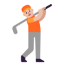 Person Golfing: Medium-Light Skin Tone Emoji 🏌🏼 image - Microsoft Classic 2D style