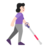 Woman With White Cane Facing Right: Light Skin Tone