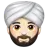 Person Wearing Turban: Light Skin Tone