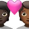 Couple With Heart: Person, Person, Dark Skin Tone, Medium-Dark Skin Tone Emoji 🧑🏿‍❤️‍🧑🏾 image - Apple style