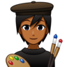 Artist: Medium-Dark Skin Tone Emoji 🧑🏾‍🎨 image - Emojidex style