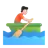 Person Rowing Boat: Light Skin Tone