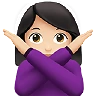 Woman Gesturing No: Light Skin Tone Emoji 🙅🏻‍♀️ image - Apple style