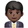 Man Office Worker: Dark Skin Tone Emoji 👨🏿‍💼 image - Samsung style