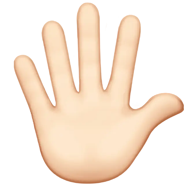 Hand With Fingers Splayed: Light Skin Tone