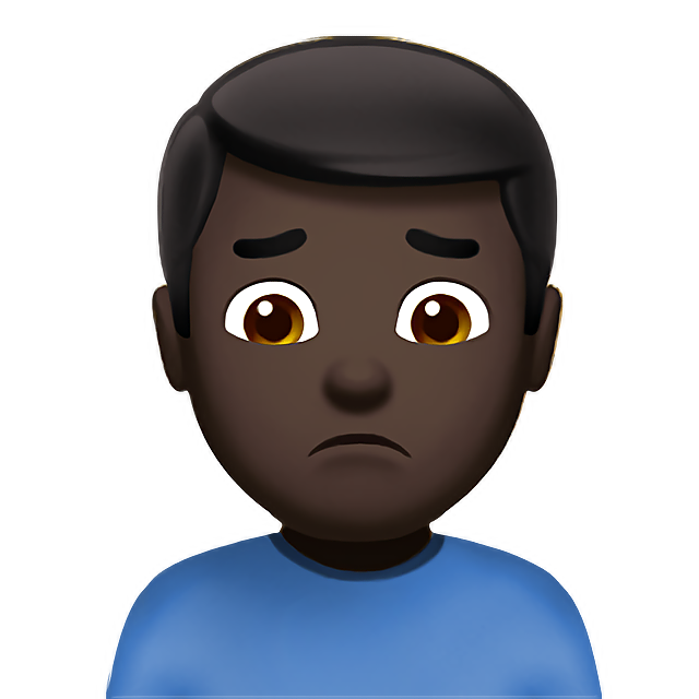 Man Frowning: Dark Skin Tone