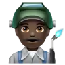 Man Factory Worker: Dark Skin Tone Emoji 👨🏿‍🏭 image - WhatsApp style