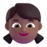 Girl: Medium-Dark Skin Tone Emoji 👧🏾 image - Microsoft 3D Fluent style
