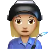 Woman Factory Worker: Medium-Light Skin Tone Emoji 👩🏼‍🏭 image - Apple style