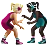 Women Wrestling: Medium-Light Skin Tone, Dark Skin Tone