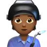 Factory Worker: Medium-Dark Skin Tone Emoji 🧑🏾‍🏭 image - Apple style