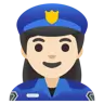 Woman Police Officer: Light Skin Tone Emoji 👮🏻‍♀️ image - Google Noto Color style