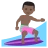 Person Surfing: Dark Skin Tone