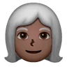Woman: Dark Skin Tone, White Hair Emoji 👩🏿‍🦳 image - Samsung style