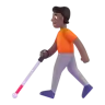 Person With White Cane: Medium-Dark Skin Tone Emoji 🧑🏾‍🦯 image - Microsoft 3D Fluent style