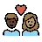Couple With Heart: Woman, Man, Dark Skin Tone, Medium Skin Tone