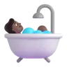 Person Taking Bath: Medium-Dark Skin Tone Emoji 🛀🏾 image - Microsoft 3D Fluent style