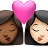 Kiss: Woman, Woman, Medium-Dark Skin Tone, Light Skin Tone