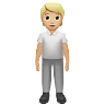Person Standing: Medium-Light Skin Tone Emoji 🧍🏼 image - Apple style