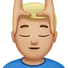 Man Getting Massage: Medium-Light Skin Tone Emoji 💆🏼‍♂️ image - Apple style
