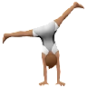 Person Cartwheeling: Medium Skin Tone Emoji 🤸🏽 image - Apple style