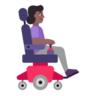 Woman In Motorized Wheelchair Facing Right: Medium-Dark Skin Tone Emoji 👩🏾‍🦼‍➡️ image - Microsoft Classic 2D style