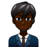 Man Office Worker: Dark Skin Tone Emoji 👨🏿‍💼 image - Emojidex style