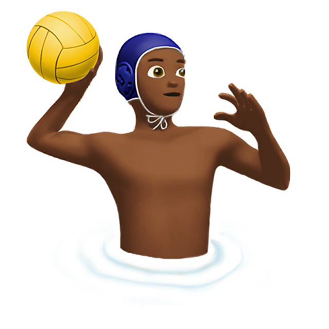 Man Playing Water Polo: Medium-Dark Skin Tone
