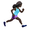 Woman Running Facing Right: Dark Skin Tone Emoji 🏃🏿‍♀️‍➡️ image - Apple style