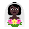 Woman With Veil: Dark Skin Tone Emoji 👰🏿‍♀️ image - Microsoft Classic 2D style