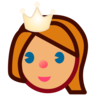 Princess: Medium Skin Tone Emoji 👸🏽 image - Emojidex style
