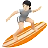 Person Surfing: Light Skin Tone