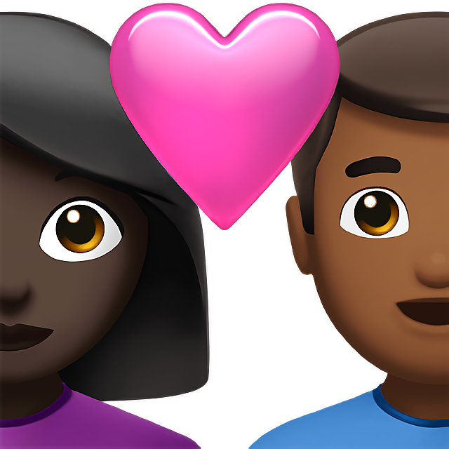 Couple With Heart: Woman, Man, Dark Skin Tone, Medium-Dark Skin Tone