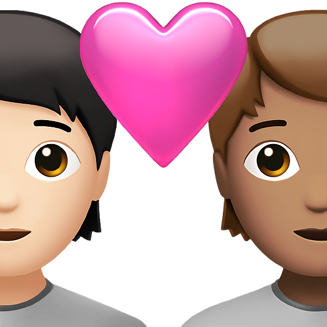 Couple With Heart: Person, Person, Light Skin Tone, Medium Skin Tone