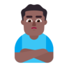 Man Pouting: Medium-Dark Skin Tone Emoji 🙎🏾‍♂️ image - Microsoft Classic 2D style
