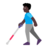 Man With White Cane: Dark Skin Tone